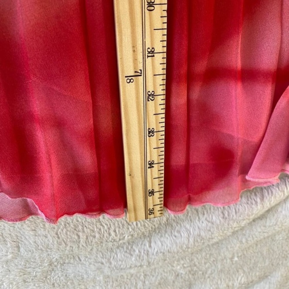 Mango MNG Falda Tulipan Italy Accordion Midi Skirt Size L Ombre Pink Pleated NWT - Picture 12 of 12